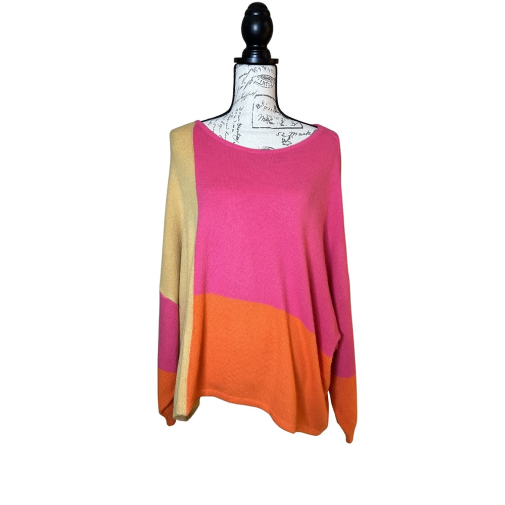 Newbury Kustom Size Medium/Large Oversized Dolman Style Color Block Sweater NWT